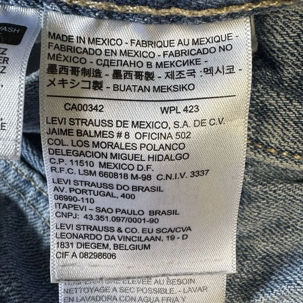 Levis 501 Button Fly Jeans Mens 33x32 Blue Denim Pants Faded Work Chore Office